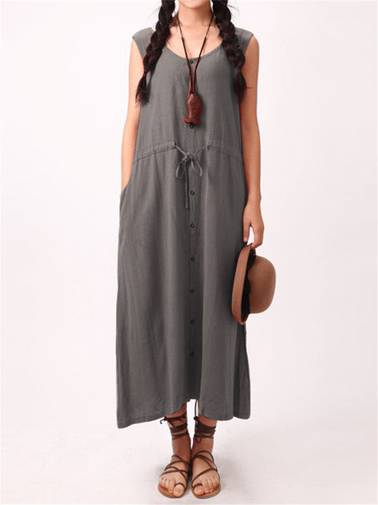 Summer Sleeveless Cocktail Beach Loose Dress