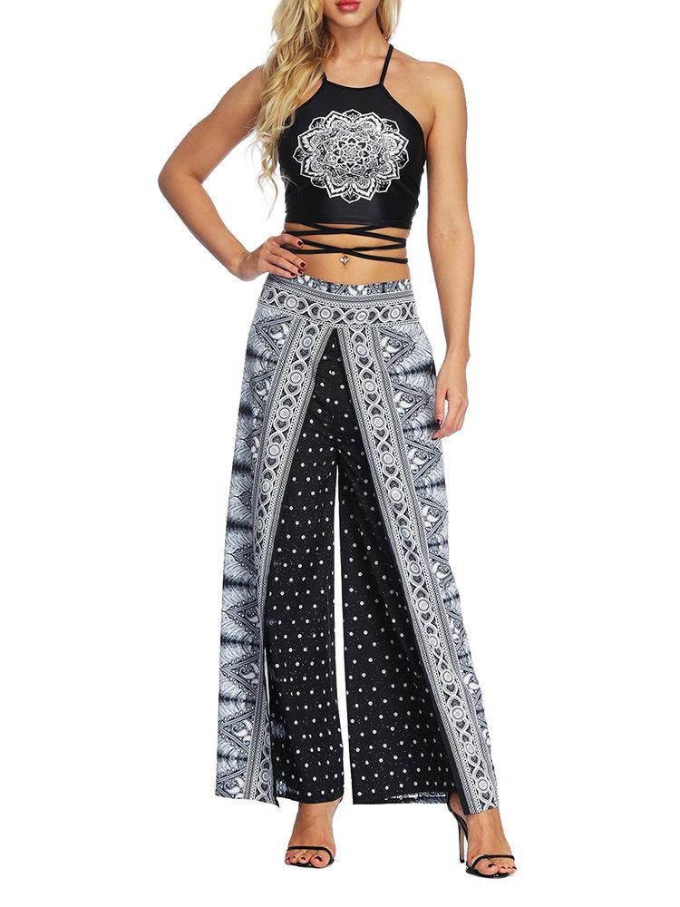 Boho Vintage Wide Leg Yoga Pants