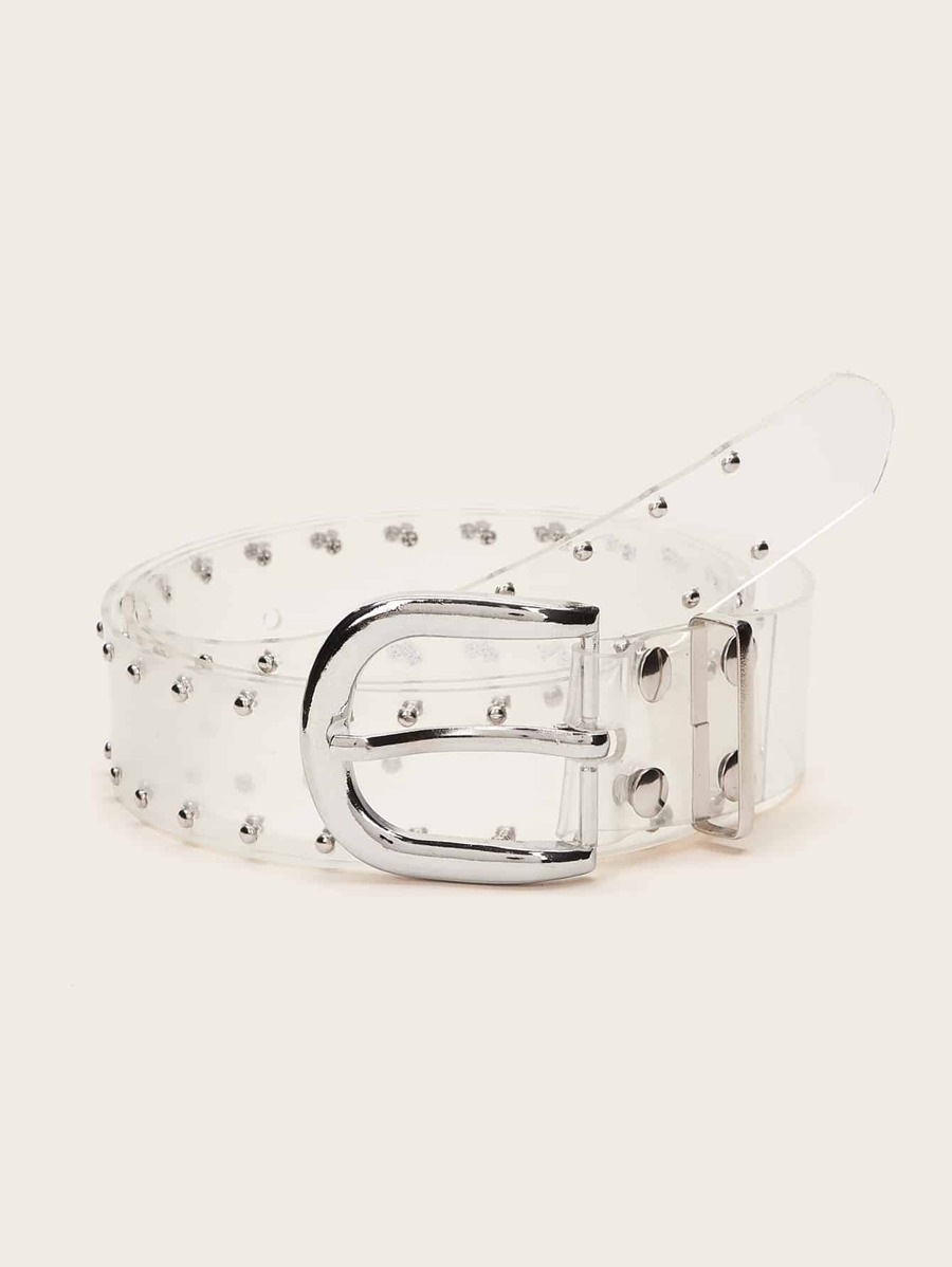 Rivet Decor Transparent Belt